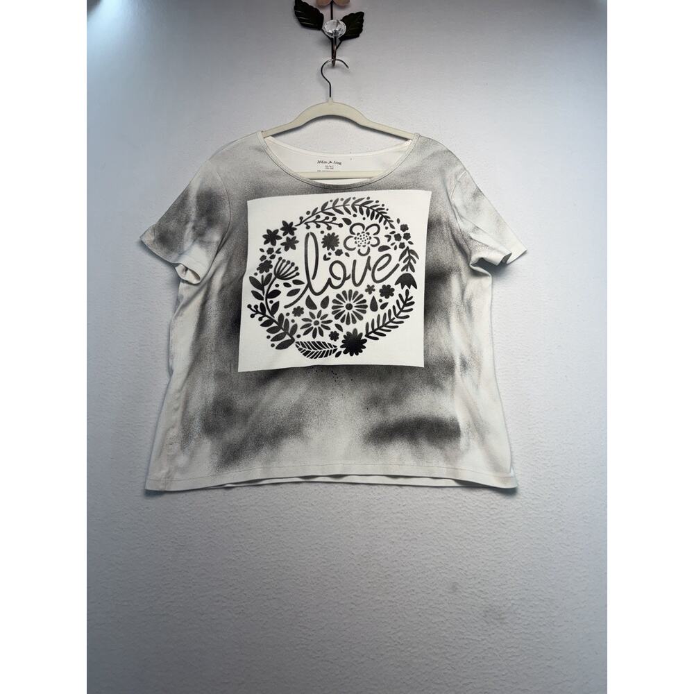 White Stag Custom Upcycled Cotton XL Shirt One Of Kind Grunge Women Artsy Casual